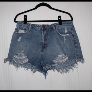 Ripped Denim Shorts